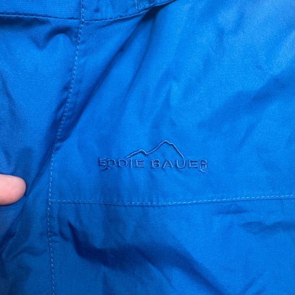 Eddie Bauer Jacket Mens Size Large Blue Windbreaker Hooded Hiking Waterproof - Picture 10 of 11